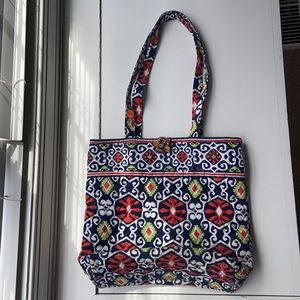 Vera Bradley button tote with small zip wallet